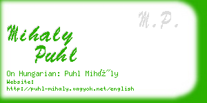 mihaly puhl business card